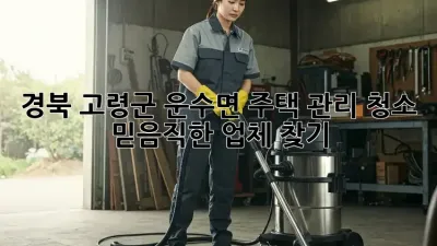 경북 고령군 운수면 주택 관리 청소: 믿음직한 업체 찾기
